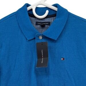 Tommy Hilfiger Boys Blue Heather Polo Shirt Short Sleeve Size M 12/14 NWT